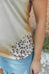 Khaki MAMA Leopard Bleached Print Crew Neck T Shirt